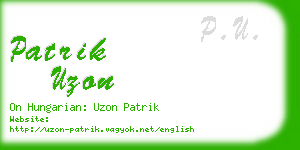 patrik uzon business card